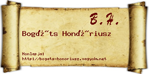 Bogáts Honóriusz névjegykártya